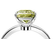 Solitaire Engagement Ring Setting for Fancy Yellow Princess Cut Center with Plain Band and Tulip Prong Head in Platinum
