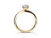 Solitaire Engagement Ring Setting for Pear-Shaped Center with Fine Pave Band and Prong Head in Yellow Gold