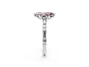 Solitaire Engagement Ring Setting for Fancy Pink Marquise Center with Bamboo Band and Prong Head in Platinum
