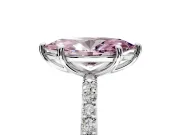Solitaire Engagement Ring Setting for Fancy Pink Marquise Center with Pave Accents and Prong Head in Platinum