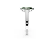 Solitaire Engagement Ring Setting for Fancy Green Marquise Center with Tapered Split Shoulders and Prong Head in Sterling Silver