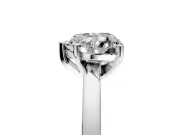 Solitaire Engagement Ring Setting for Heart-Shaped Center with Basket Rail and Prong Head in Platinum