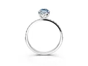 Solitaire Engagement Ring Setting for Fancy Blue Marquise Center with Pave Accents and Prong Head in Platinum