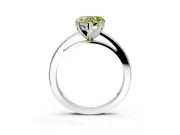 Solitaire Engagement Ring Setting for Fancy Yellow Heart-Shaped Center with Basket Rail and Prong Head in Sterling Silver