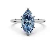 Solitaire Engagement Ring Setting for Fancy Blue Marquise Center with Knife Ridge Band and Claw Prong Head in Platinum