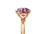 Solitaire Engagement Ring Setting for Fancy Pink Round Cut Center with Straight Thin Band and Prong Head in Rose Gold