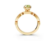 Solitaire Engagement Ring Setting for Fancy Yellow Oval Center with Milgrain Bezel Accents and Prong Head in Yellow Gold