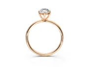 Solitaire Engagement Ring Setting for Marquise Center with Straight Thin Band and Prong Head in Rose Gold