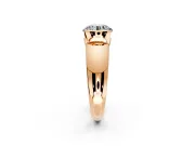 Tension Engagement Ring Setting for Round Cut Center with Wide Flat Band and Tension Head in Rose Gold