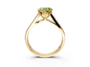 Solitaire Engagement Ring Setting for Fancy Yellow Heart-Shaped Center with Cathedral Channel Band and Prong Head in Yellow Gold