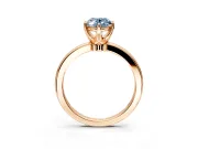 Solitaire Engagement Ring Setting for Fancy Blue Oval Center with Plain Band and Tulip Prong Head in Rose Gold