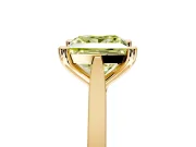 Solitaire Engagement Ring Setting for Fancy Yellow Princess Cut Center with Tapered Shoulders and Prong Head in Yellow Gold