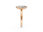 Low-Set Solitaire Engagement Ring Setting for Marquise Center with Thin Plain Band and Prong Head in Rose Gold