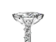 Solitaire Engagement Ring Setting for Marquise Center with Trailing Leaf Accent Band and Prong Head in Sterling Silver