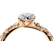 Cluster Engagement Ring Setting for Marquise Center with Round Cut Accent Band and Prong Head in Rose Gold