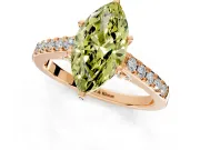 Solitaire Engagement Ring Setting for Fancy Yellow Marquise Center with Crossover Accents and Prong Head in Rose Gold