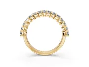Baguette Lab-Grown Diamond Half Eternity Wedding Band with Shared-Prong Setting in Yellow Gold