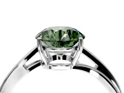 Solitaire Engagement Ring Setting for Fancy Green Round Cut Center with Plain Bypass Twist Band and Prong Head in Sterling Silver