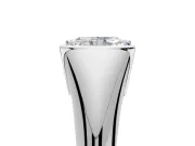Tension Engagement Ring Setting for Radiant Cut Center with Wide Tapered Band and Tension Head in White Gold