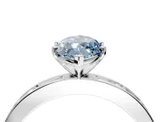 Solitaire Engagement Ring Setting for Fancy Blue Marquise Center with Channel Baguette Band and Prong Head in Platinum