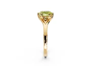 Solitaire Engagement Ring Setting for Fancy Yellow Cushion Cut Center with Plain Split Shank and Prong Head in Yellow Gold