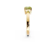 Solitaire Engagement Ring Setting for Fancy Yellow Cushion Cut Center with Plain Band and Flat Tab Prong Head in Yellow Gold