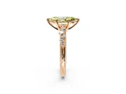 Solitaire Engagement Ring Setting for Fancy Yellow Marquise Center with Trailing Leaf Accent Band and Prong Head in Rose Gold