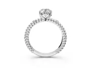 Rope Engagement Ring Setting for Oval Center with Accent Shoulders and Prong Head in Sterling Silver