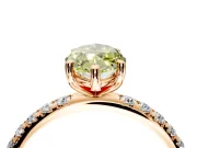 Solitaire Engagement Ring Setting for Fancy Yellow Marquise Center with Micro Pave Band and Prong Head in Rose Gold