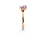 Minimalist Solitaire Engagement Ring Setting for Fancy Pink Heart-Shaped Center with Thin Band and Prong Head in Rose Gold