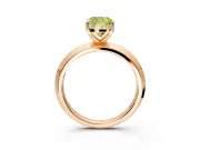 Solitaire Engagement Ring Setting for Fancy Yellow Cushion Cut Center with Wide Knife Ridge Band and Prong Head in Rose Gold