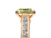 Solitaire Engagement Ring Setting for Fancy Yellow Radiant Cut Center with Channel Band and Double Claw Prong Head in Rose Gold