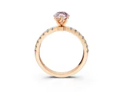 Open Basket Engagement Ring Setting for Fancy Pink Marquise Center with Pave Band and Prong Head in Rose Gold