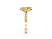 Side Accent Engagement Ring Setting for Fancy Yellow Marquise Center with Accent Shoulders and Prong Head in Yellow Gold