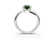 Tension Engagement Ring Setting for Fancy Green Emerald Cut Center with Wide Flat Band and Tension Head in Sterling Silver