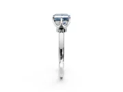 Solitaire Engagement Ring Setting for Fancy Blue Princess Cut Center with Plain Band and Tulip Prong Head in Sterling Silver