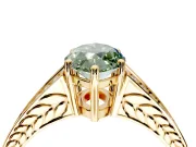 Split Shank Engagement Ring Setting for Fancy Green Marquise Center with Pave Split Shank and Prong Head in Yellow Gold