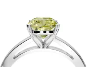 Solitaire Engagement Ring Setting for Fancy Yellow Cushion Cut Center with Basket Rail and Prong Head in Sterling Silver