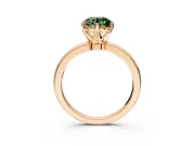 Solitaire Engagement Ring Setting for Fancy Green Round Cut Center with Plain Band and Tulip Prong Head in Rose Gold