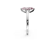 Solitaire Engagement Ring Setting for Fancy Pink Marquise Center with Flat-Sided Plain Band and Prong Head in Sterling Silver