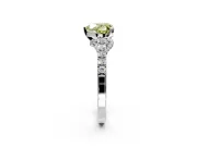 Solitaire Engagement Ring Setting for Fancy Yellow Heart-Shaped Center with Crossover Accents and Prong Head in Platinum