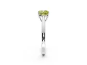 Solitaire Engagement Ring Setting for Fancy Yellow Cushion Cut Center with Open Cathedral Shoulders and Prong Head in Sterling Silver
