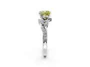 Solitaire Engagement Ring Setting for Fancy Yellow Cushion Cut Center with Marquise Accent Twist Band and Prong Head in Sterling Silver