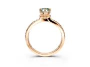 Solitaire Engagement Ring Setting for Fancy Green Pear-Shaped Center with Raised Channel Band and Prong Head in Rose Gold