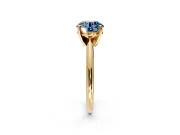 Solitaire Engagement Ring Setting for Fancy Blue Round Cut Center with Knife Ridge Band and Claw Prong Head in Yellow Gold