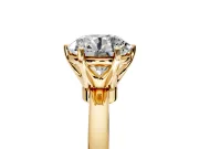 Solitaire Engagement Ring Setting for Round Cut Center with Plain Band and Tulip Prong Head in Yellow Gold