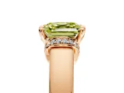 Solitaire Engagement Ring Setting for Fancy Yellow Asscher Cut Center with Wide Band, Pave Collar and Prong Head in Rose Gold