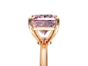 Minimalist Solitaire Engagement Ring Setting for Fancy Pink Princess Cut Center with Thin Band and Prong Head in Rose Gold