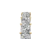 Princess Cut Lab-Grown Diamond Half Eternity Wedding Band with Shared-Prong Setting in Yellow Gold