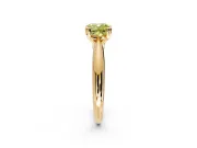 Solitaire Engagement Ring Setting for Fancy Yellow Cushion Cut Center with Reverse Tapered Band and Prong Head in Yellow Gold